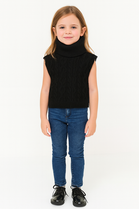 Reserved Girl's Black knitted Turtleneck Collar | Reserved In Lebanon