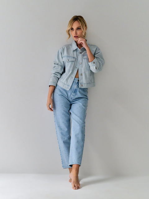 Sinsay  Women's Dusty Blue Mom Jeans  |  Sinsay in Lebanon