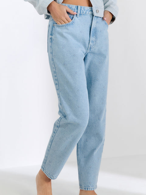 Sinsay  Women's Dusty Blue Mom Jeans  |  Sinsay in Lebanon