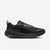 Black running shoe on a white background