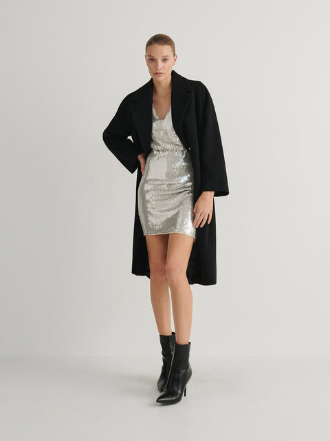 Reserved Women's Silver Mini Dress With Sequins | Reserved In Lebanon
