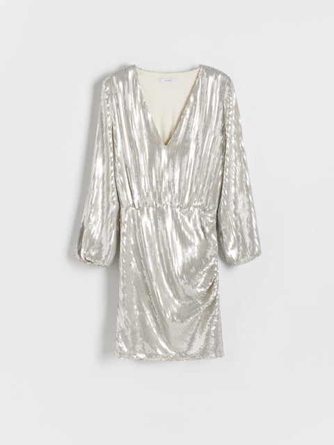 Reserved Women's Silver Mini Dress With Sequins | Reserved In Lebanon