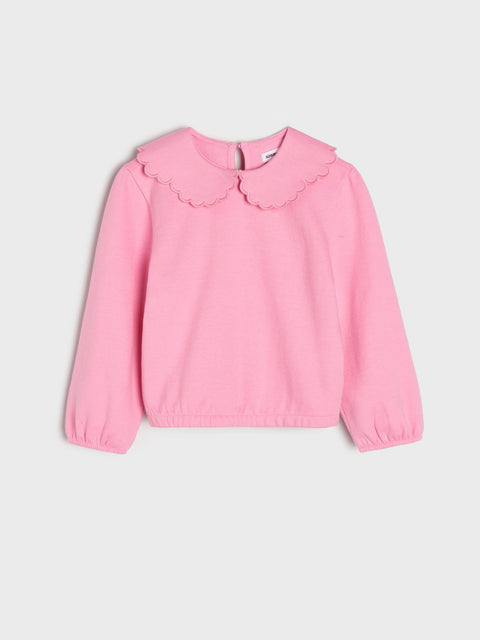 Sinsay Girl's Pink Sweatshirt With Collar | Sinsay In Lebanon