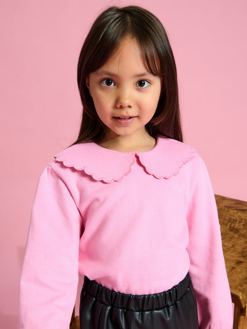 Sinsay Girl's Pink Sweatshirt With Collar | Sinsay In Lebanon