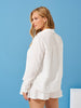 Sinsay Women's White Cotton Shirt With Collar | Sinsay In Lebanon