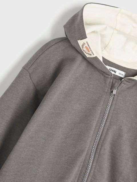 Sinsay Boy's Dark Grey Ribbed Cuffs Jacket | Sinsay In Lebanon