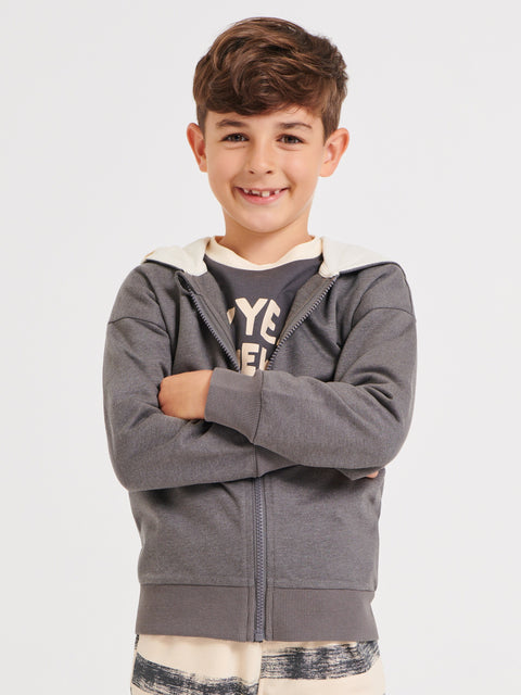 Sinsay Boy's Dark Grey Ribbed Cuffs Jacket | Sinsay In Lebanon