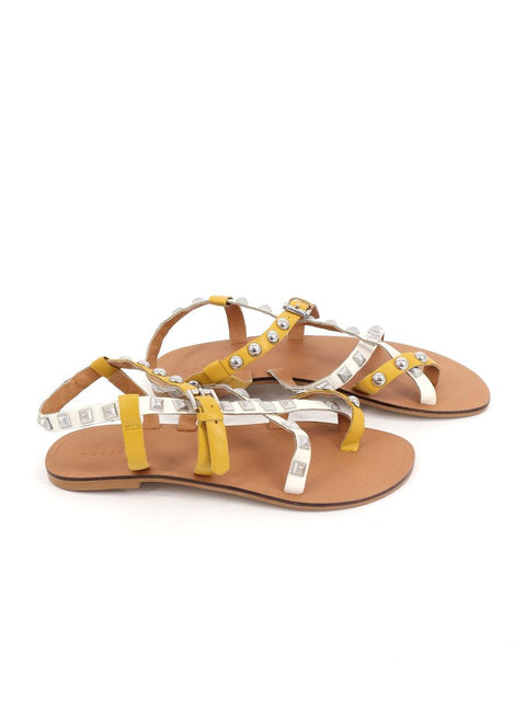 ASOS DESIGN Women's White and Yellow Sandals ANS1042