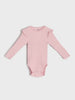 Sinsay Girl's Pink Long-Sleeves Shoulder Ruffles Pack Of 2 Bodysuit