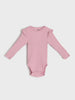 Sinsay Girl's Pink Long-Sleeves Shoulder Ruffles Pack Of 2 Bodysuit