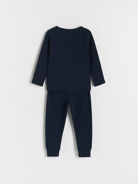 Reserved Boy's Navy Long Sleeve Patch Pajama Set | Reserved In Lebanon