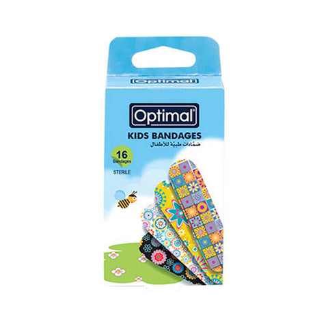 Optimal Kids Bandages 16 Bandages(19x76mm) Blue (OPH-383) | Optimal In Lebanon