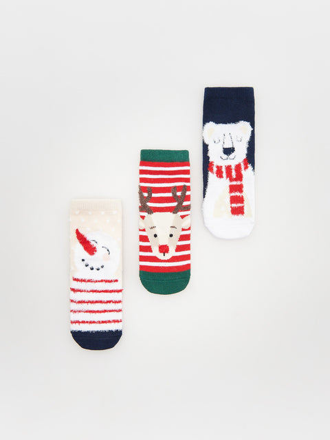 Reserved Baby Boy's Christmas Themed Socks 3 Pack | Reserved In Lebanon
