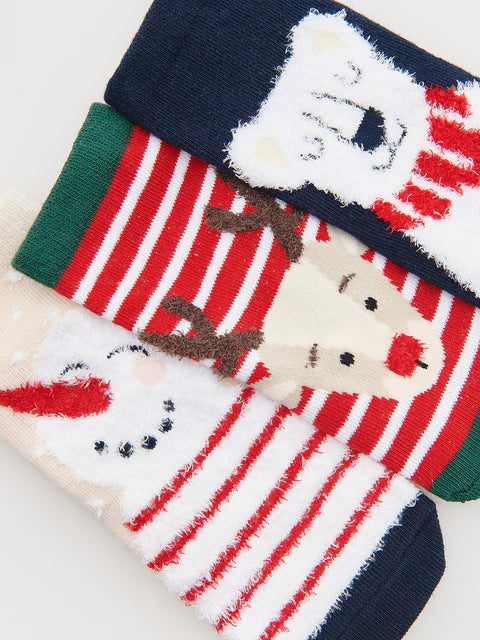 Reserved Baby Boy's Christmas Themed Socks 3 Pack | Reserved In Lebanon