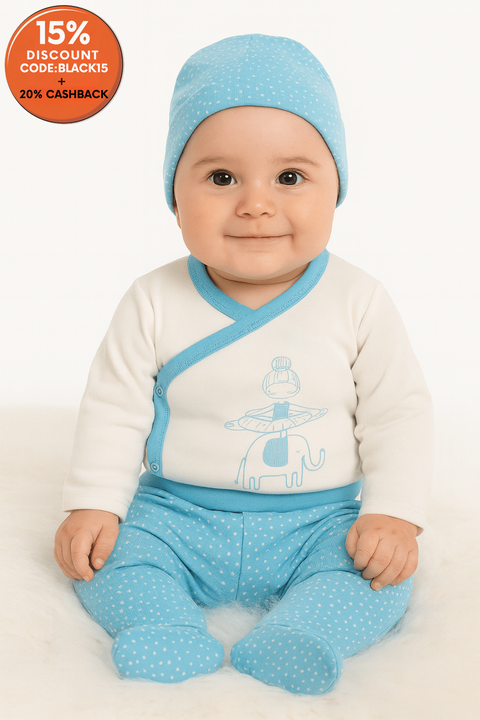 Boboli Baby Boy's White/Blue Set| Boboli in Lebanon