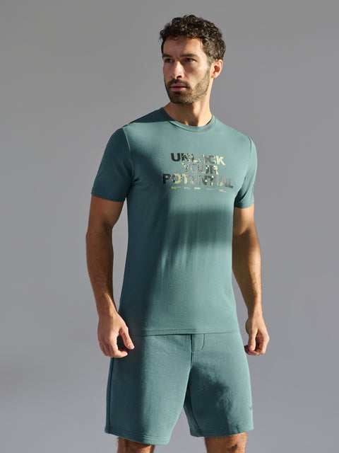 Sinsay Men's Dark Green Performance Short-Sleeved T-Shirt | Sinsay In Lebanon