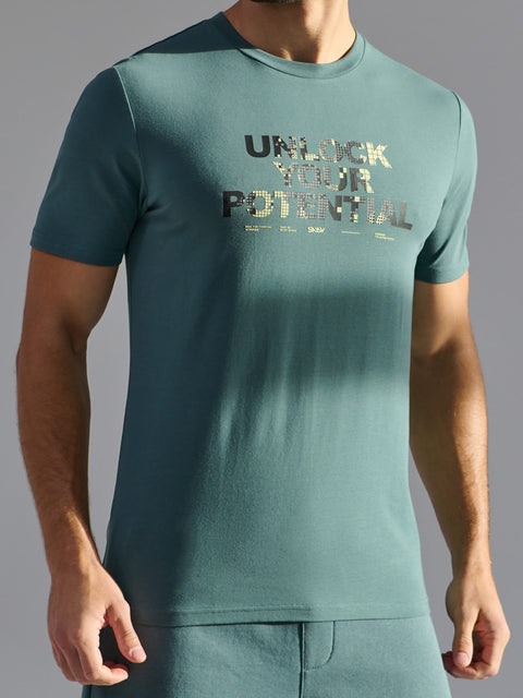 Sinsay Men's Dark Green Performance Short-Sleeved T-Shirt | Sinsay In Lebanon