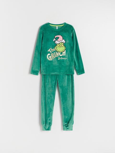 Reserved Baby Girl's Dark Green Grinch Christmas Pajama Set | Reserved In Lebanon