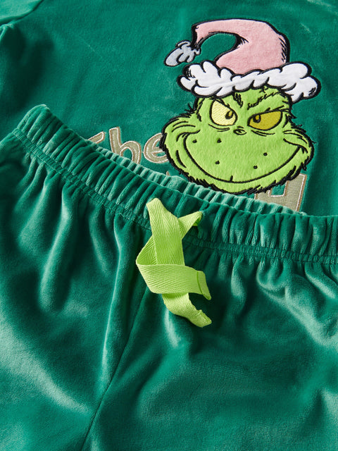 Reserved Baby Girl's Dark Green Grinch Christmas Pajama Set | Reserved In Lebanon