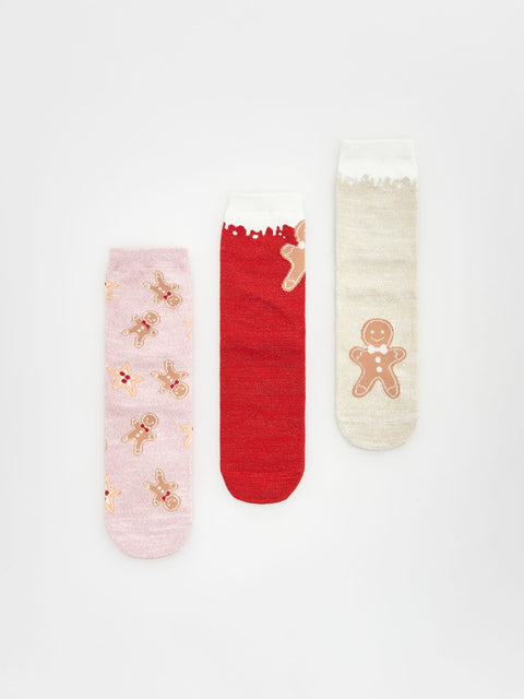 Reserved Girl's Multicolor Christmas Printed Socks |Reserved In Lebanon
