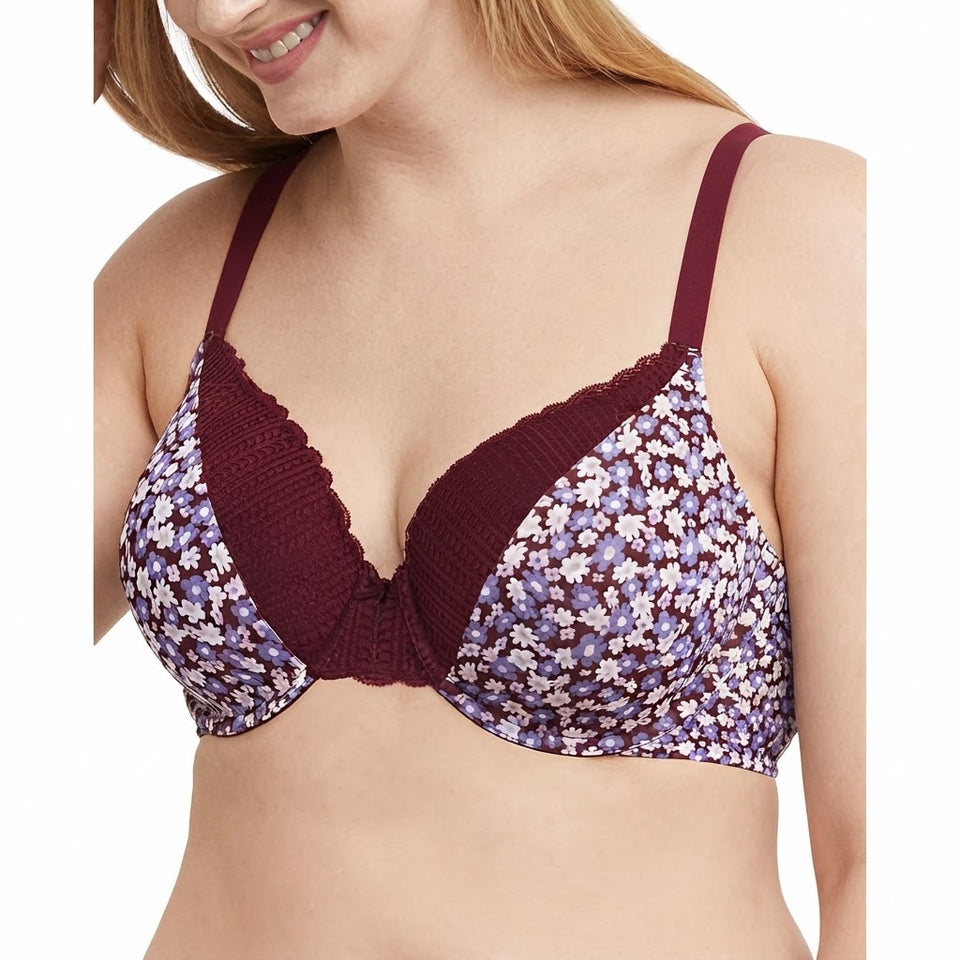 Maidenform Women's Multicolor Floral Print Lace Shaping Underwire Bra