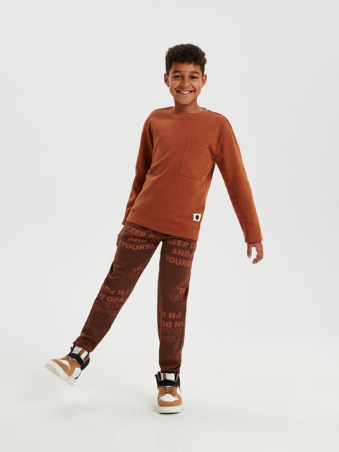 Sinsay Boy's Brown One Pocket Sweatshirt | Sinsay In Lebanon