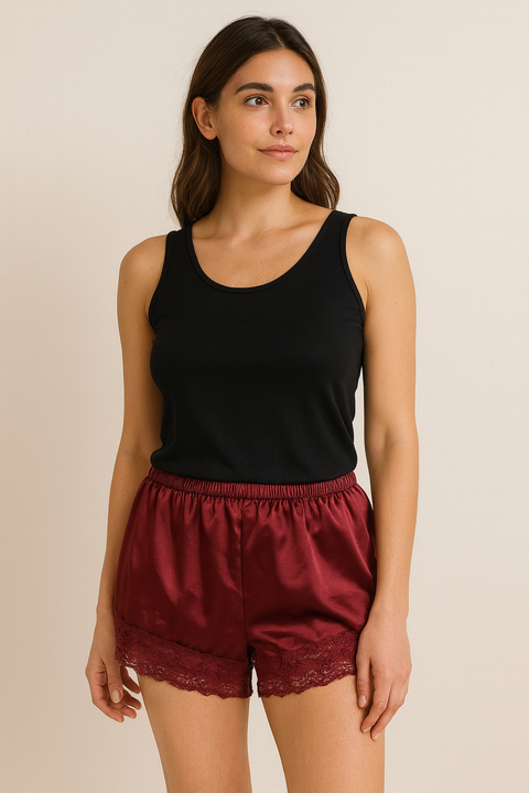 Demar Women's Burgundy Sleep Short | Demar In Lebanon