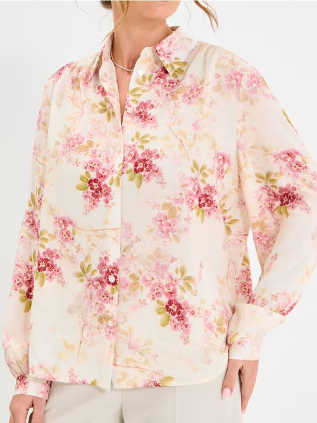 Sinsay Women’s Cream Floral Shirt | Sinsay in Lebanon