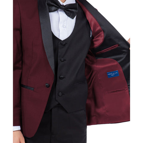 Perry Ellis Boy's Burgundy 5-Piece Slim Fit Shawl Tuxedo Set | Perry Ellis In Lebanon