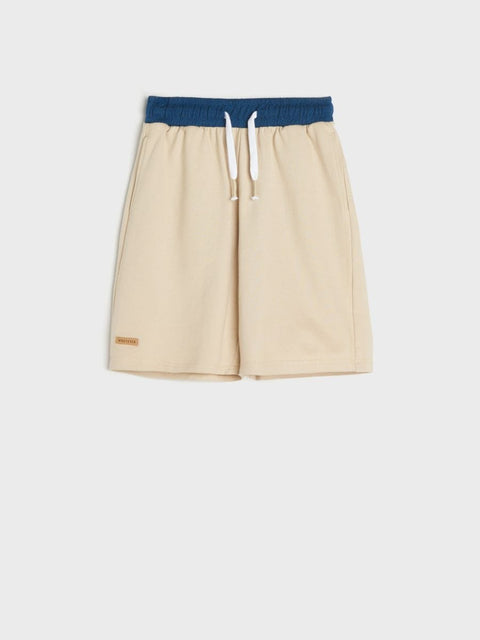 Sinsay Boy's Beige & Navy Elastic Waist Short | Sinsay In Lebanon