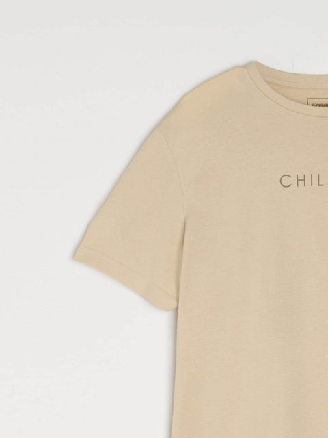 Sinsay Men Beige Chell out printed T-Shirt  | Sinsay in Lebanon