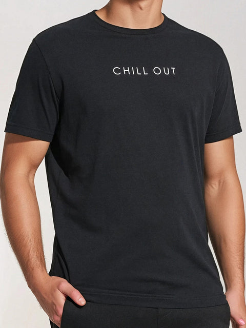 Sinsay Men's Black T-shirt With Inscription | Sinsay In Lebanon