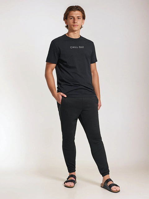 Sinsay Men's Black T-shirt With Inscription | Sinsay In Lebanon