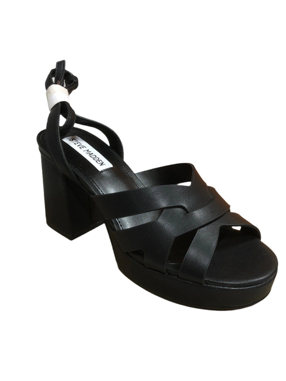 Steve Madden Women's Black Leather Heeled Sandals| Steve Madden in Lebanon