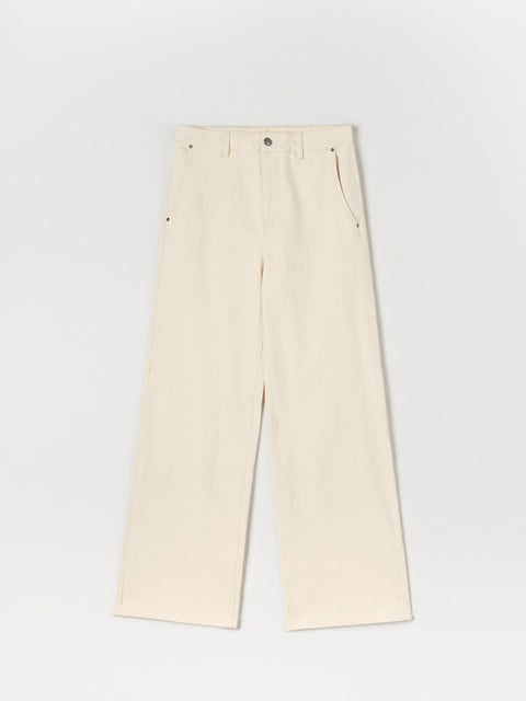 Beige pants on a white background