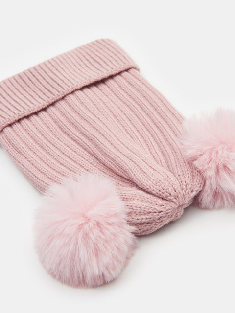Sinsay Girl's Dusty Rose Pompoms Beanie |Sinsay In Lebanon