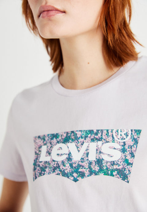 Levi's Women's Lavender The Perfect Tee Logo Print T-Shirt | Levi's In Lebanon