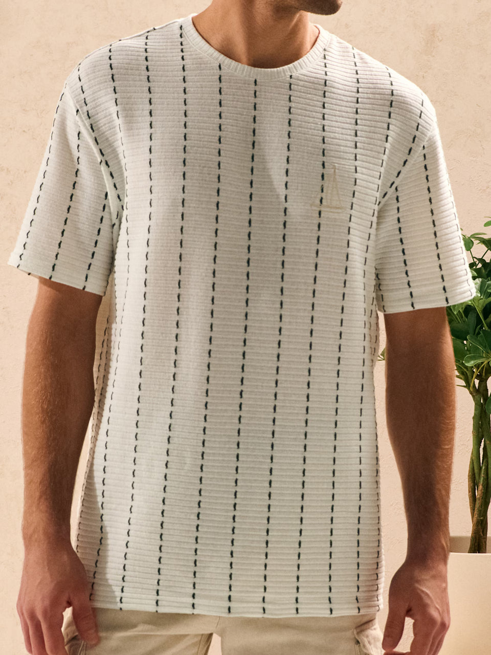 Sinsay Men's Light Green Striped T-Shirt | Sinsay In Lebanon