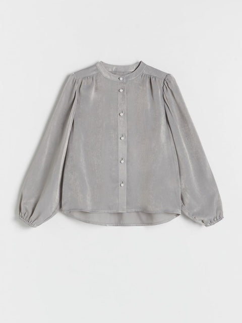 Reserved Girl's Grey Long Sleeve With Decorative Buttons Shirt| Reserved In Lebanon