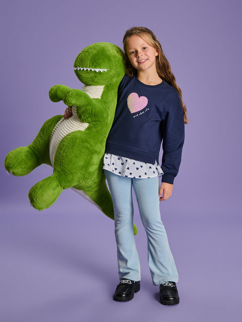 Sinsay Baby Girl's Navy Ruffle Sweatshirt | Sinsay In Lebanon