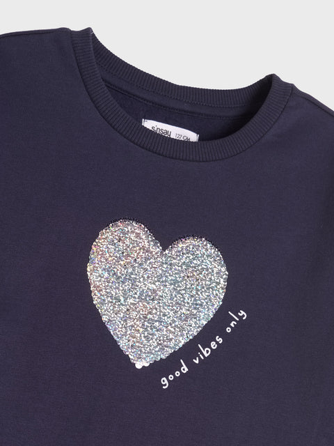 Sinsay Baby Girl's Navy Ruffle Sweatshirt | Sinsay In Lebanon