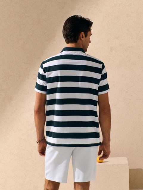 Sinsay Men's White & Navy Striped Polo T-Shirt | Sinsay In Lebanon