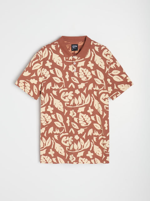Sinsay Men's Brown & Beige Patterned Polo T-Shirt | Sinsay In Lebanon