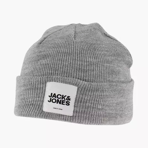 Jack & Jones Men's Grey Logo Beanie Hat | Jack & Jones In Lebanon