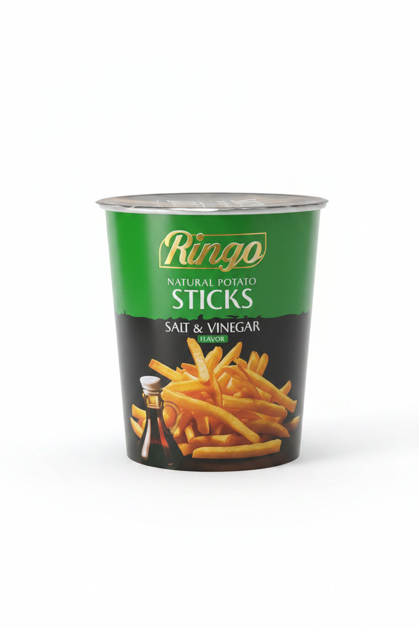Ringo Natural Potato Sticks Salt & Vinegar 45GR | Ringo In Lebanon