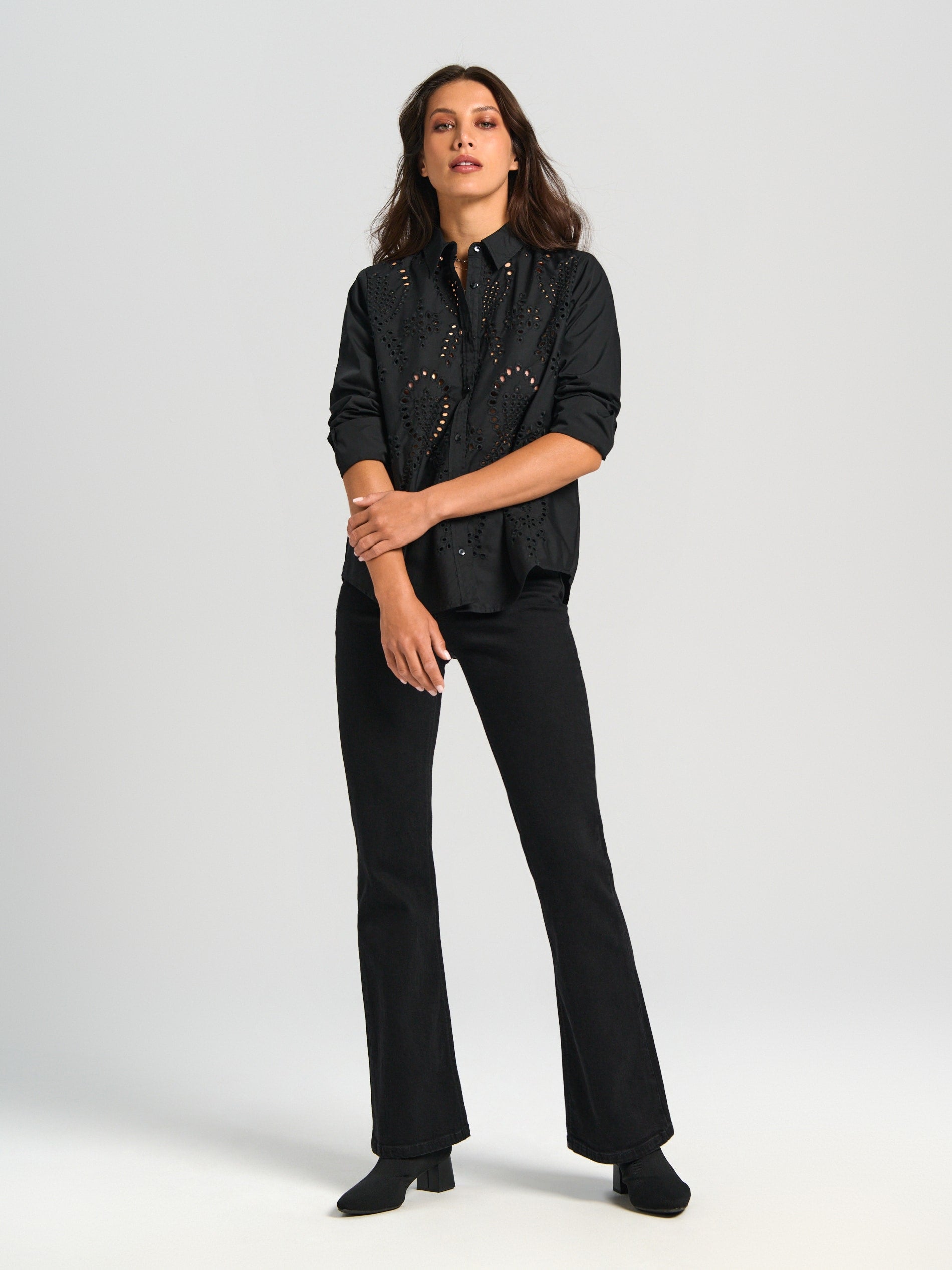 Sinsay Women's Black Openwork Shirt | Sinsay In Lebanon