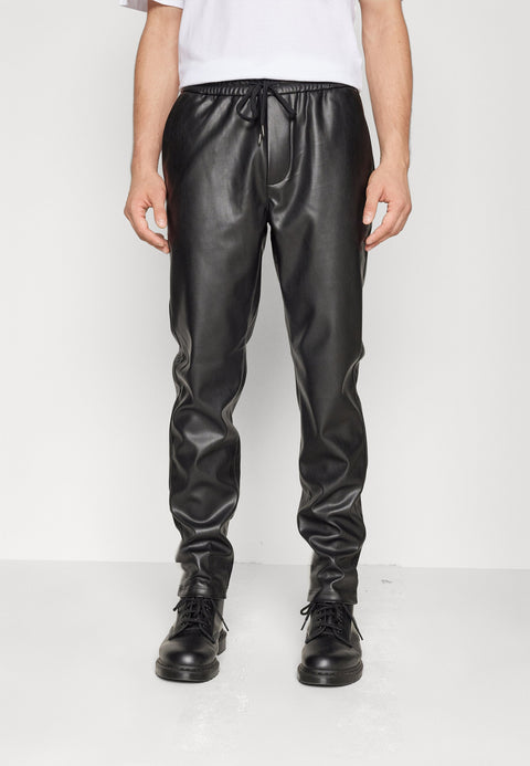 Only & Sons Men's Black Leather Loose Fit Pant |Only & Sons In Lebanon