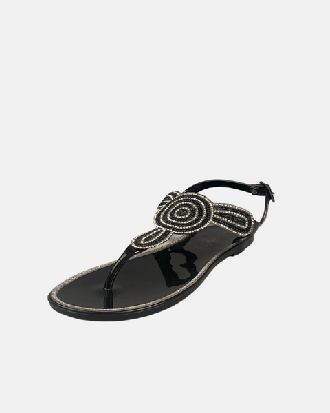 Dolce Vita Women's Black Flat Sandals SI633 shr
