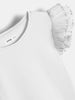 Sinsay Girls White Ribbed Frill Sleeve T-Shirt | Sinsay in Lebanon