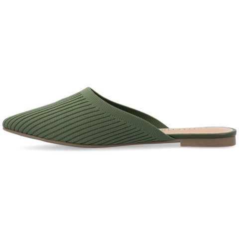 Journee Collection Women's Olive Green Aniee Slip On Almond Toe Sandals | Journee Collection In Lebanon